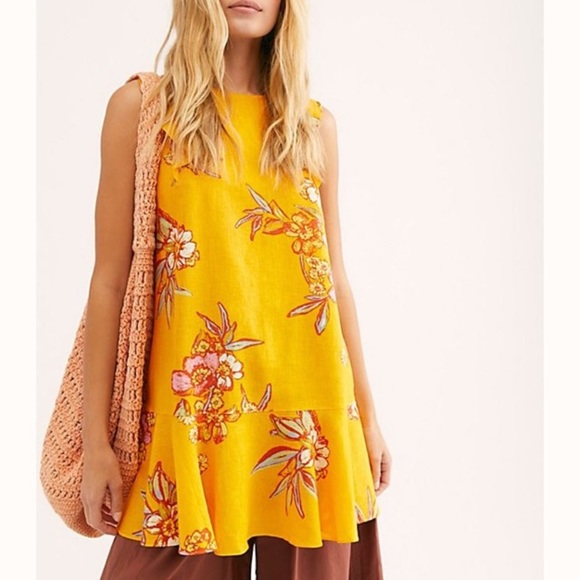 NWT Free People Summer In Tulum Linen Blend Tunic - Picture 2 of 4